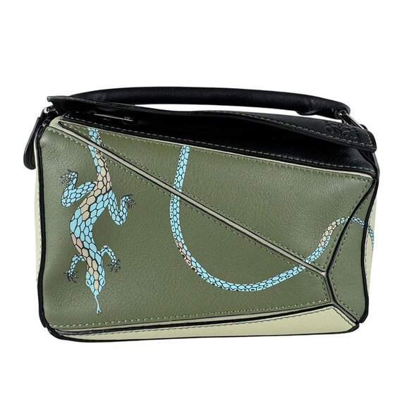 LOEWE Handbags - Loewe Paula's Ibiza Puzzle Bag Mini Leather Shoulder Bag, Green, Women's (z9771)